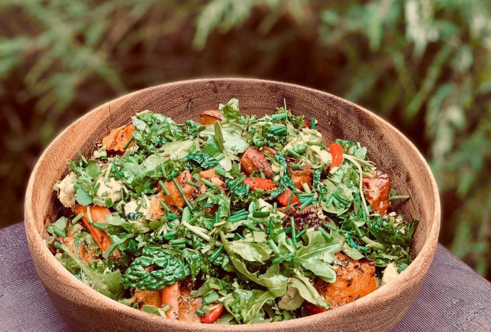 Roast Veggie and Massaged Kale Salad