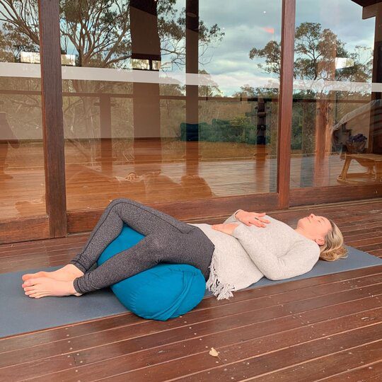 Restorative Yoga With One Bolster - 5 Relaxing Poses - YouTube